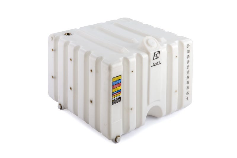 Buy 120 Gallon Cubetainer Tank with Brass Dipense Fitting by Snyder Industries of White color for only $406.00