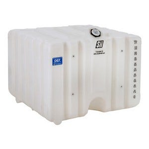Buy 120 Gallon DEF Cubetainer w/ 2x 2 Inch Buttress Bungs, 4x Molded-In Pallet SS Inserts, SS Front Bracket Inserts by Fluidall of White color for only $372.31