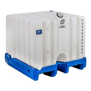 Buy 120 Gallon DEF Cubetainer Bolted onto Pallet Base by Fluidall of White color for only $706.15
