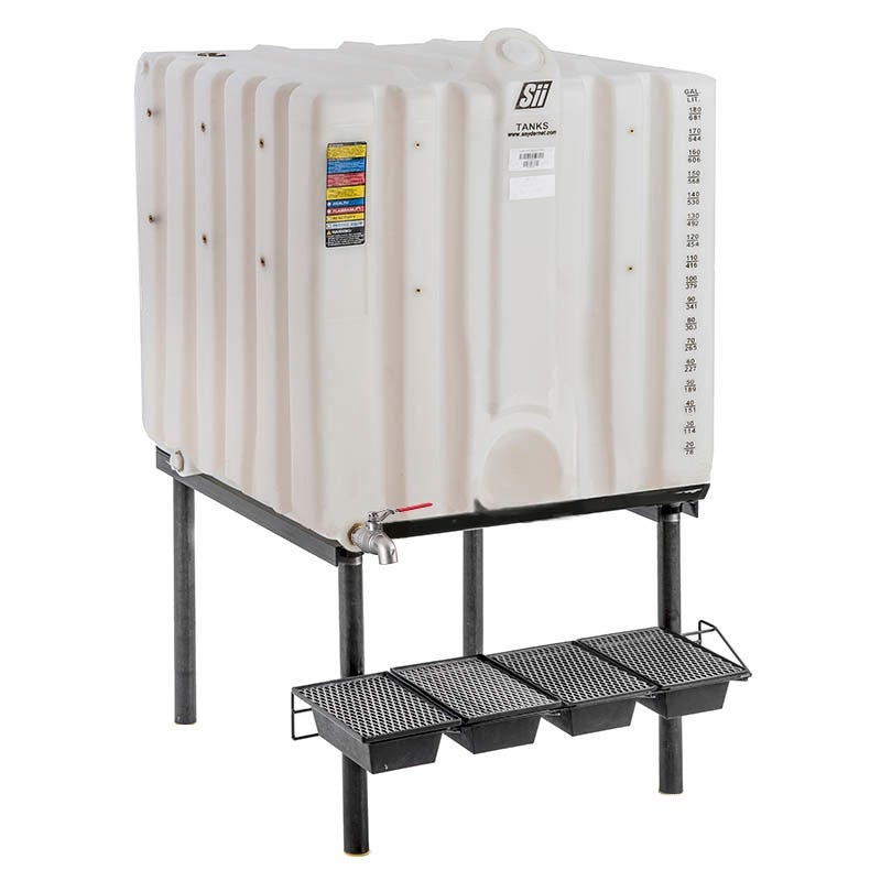 Buy 180 Gallon Cubetainer Gravity Feed System with Brass Inserts by Snyder Industries of White color for only $1,112.50