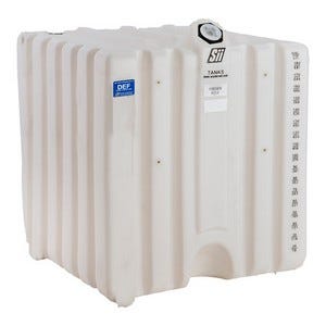 Buy 180 Gallon DEF Cubetainer w/ 2x 2 Inch Buttress Bungs, 4x Molded-In Pallet SS Inserts, SS Front Bracket Inserts by Fluidall of White color for only $527.69