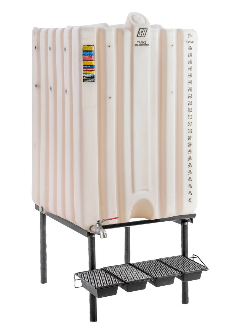 Buy 260 Gallon Cubetainer Gravity Feed System with Brass Inserts by Snyder Industries of White color for only $1,463.10