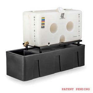 Buy 120 Gallon Slimtainer Gravity Feed System with Stand and Containment Vessel by Snyder Industries of White color for only $1,417.00