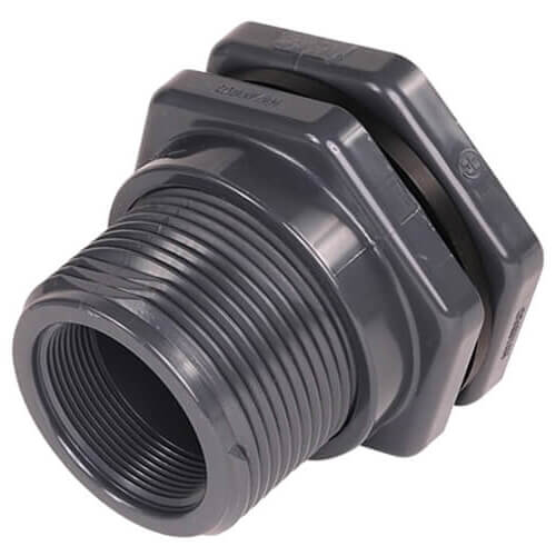 Buy 2 Inch PVC Bulkhead Fitting Socket by Thread EPDM Gasket by Snyder Industries for only $117.00