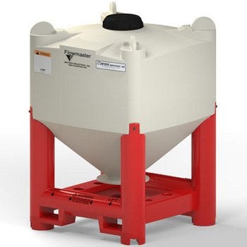 Buy 80 Cubic Foot Capacity 45 Degree Plastic Cone Bottom Dry Hopper Bin by Snyder Industries of White color for only $3,694.29