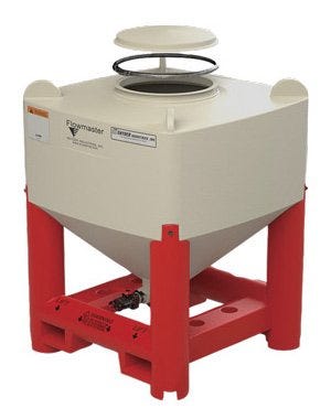 Buy 375 Gallon 45 Degree Plastic Flowmaster Viscous Hopper Bin Tank by Snyder Industries of White color for only $2,890.00