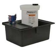 Buy 330 Gallon HDLPE Chemical Feed Station Tank for Sulfuric Acid with Containment Basin by Snyder Industries of White color for only $2,951.08