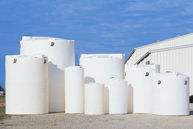 Buy 2000 Gallon HDLPE Vertical Liquid Storage Tank with Opaque Resin by Snyder Industries of White color for only $5,139.00