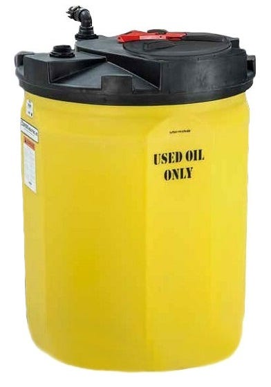 Buy 120 Gallon Plastic Vertical Double Wall Waste Oil Tank in Yellow by Snyder Industries of Yellow color for only $1,500.00