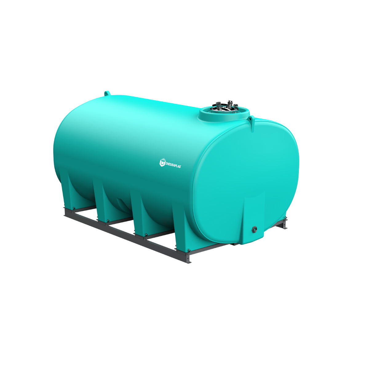 Buy 3000 Gallon Plastic Horizontal Skid Mounted Storage Tank with Frame and Sump Bottom in Green by Enduraplas of Green color for only $12,671.00