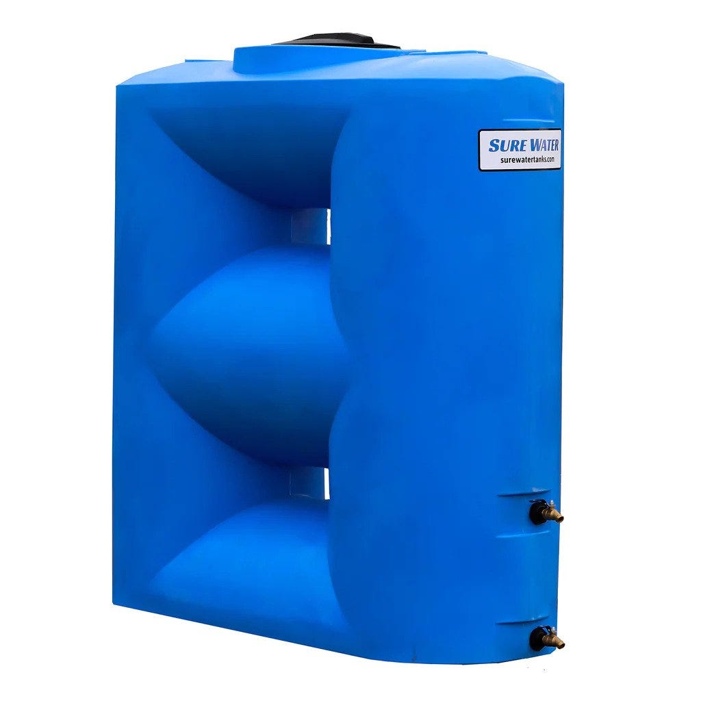 Buy 500 Gallon Plastic Doorway Emergency Water Storage Tank in Blue by Surewater of Blue color for only $1,388.80