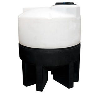 Buy 100 Gallon 15 Degree Plastic Vertical Cone Bottom Tank with Poly Stand in Black by Chemtainer of Black color for only $1,067.00