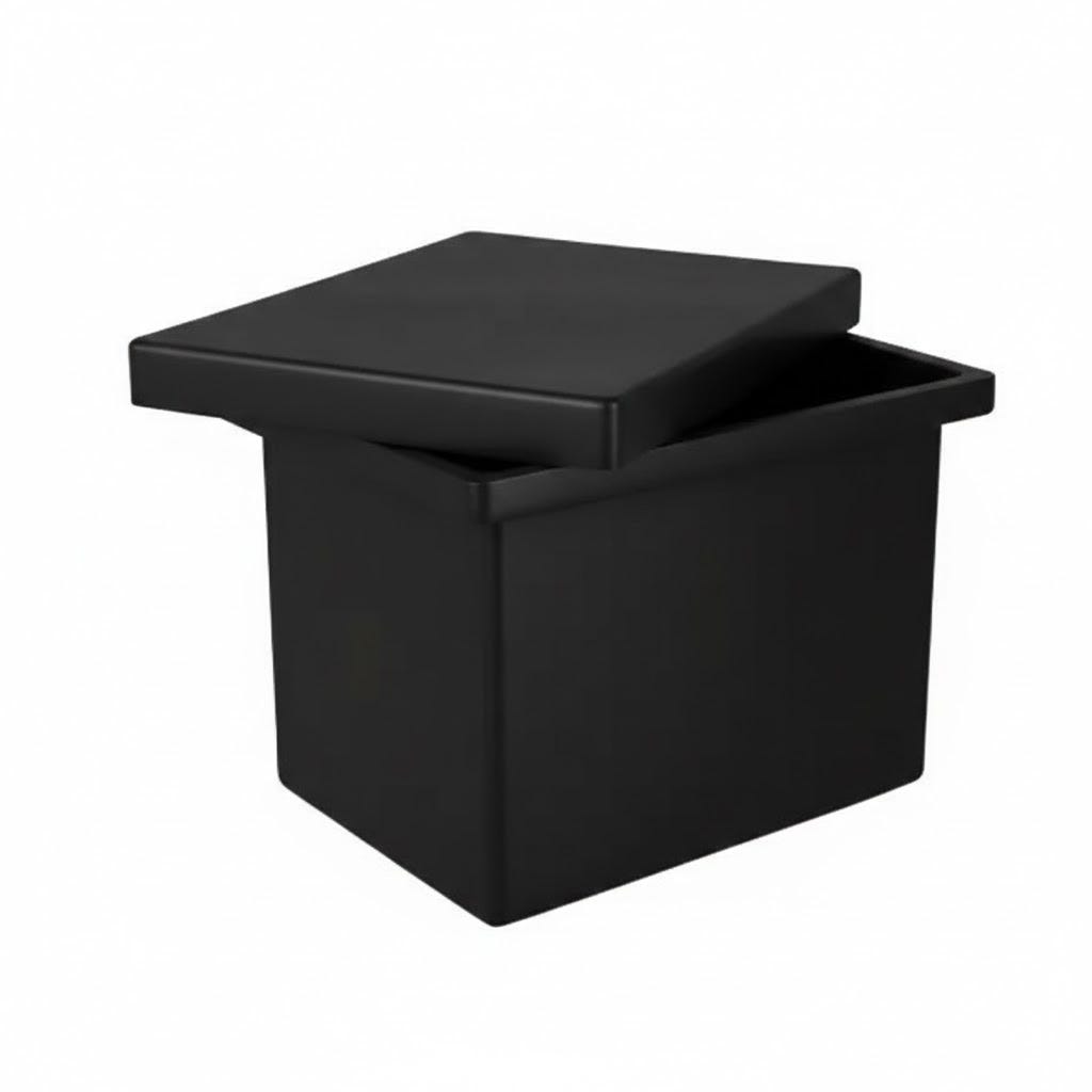 Buy 18 Gallon Plastic Open Top Batch Storage Tank with Lid in Black by Chemtainer of Black color for only $169.99