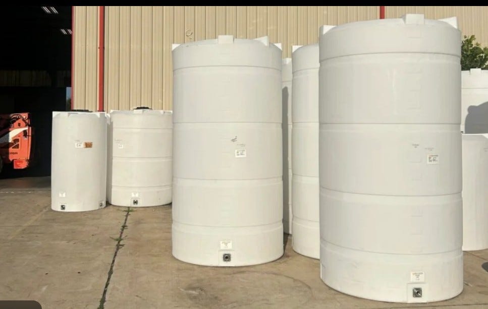 Buy 2500 Gallon Polypropylene Vertical Liquid Storage Tank by Bailiff Enterprises of White color for only $7,999.00