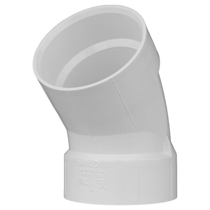 Buy 4 HXH PVC DWV 45 ELBOW 1/8 BEND-VISALIA by HAJOCA CORPORATION VISALIA for only $10.00