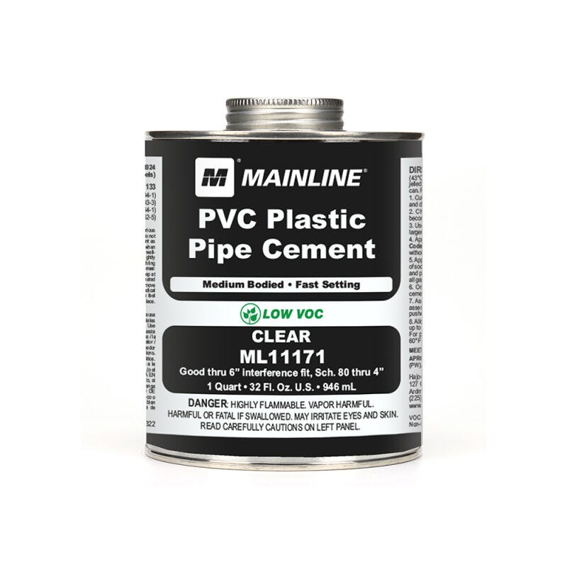 Buy MAINLINE ML11171 QT CLR PVC MED BODY CEMENT-VISALIA by HAJOCA CORPORATION VISALIA for only $17.00